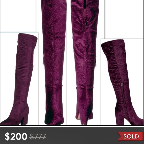 Nine West Shoes - NINE WEST SIVENTA PURPLE JACQUARD PATTERN OTK BOOT